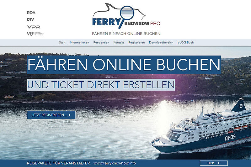 Reisebüros können Fährtickets nach wie vor über die B2B-Website ferryknowhow.pro buchen