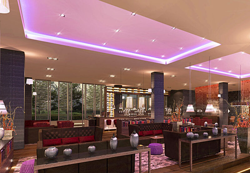 Die Lounge „Leo 90“ soll das Herz des Leonardo Royal Munich Hotel werden
