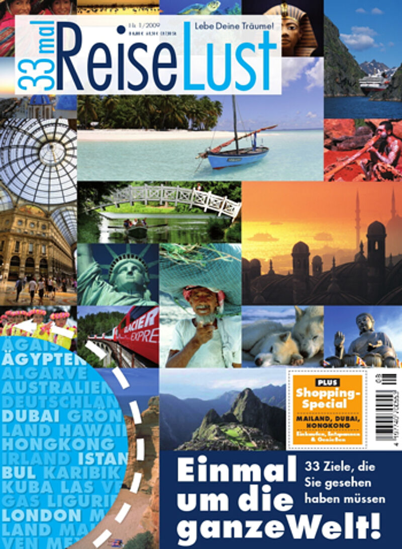 Das Cover des neuen Magazins „33 mal Reiselust“
