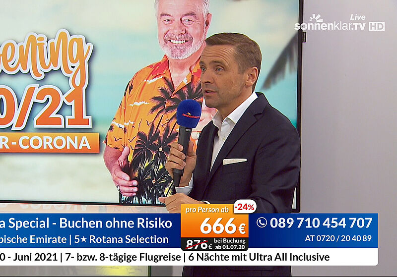 RTK-Geschäftsführer Thomas Bösl im Fernsehsender Sonnenklar.TV