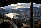 Auffahrt mit der Standseilbahn zum Monte Bre, dem Hausberg von Lugano.