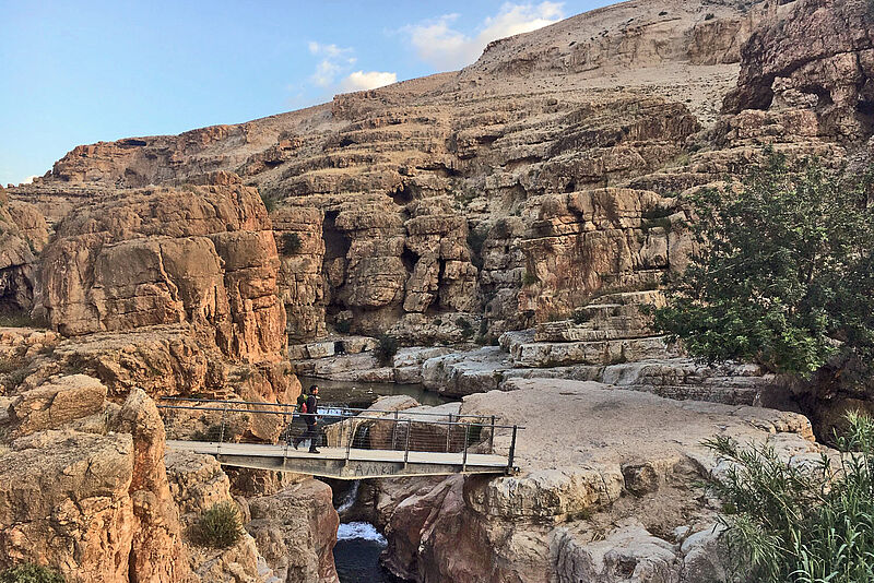 Wanderung durch das Wadi Quilt unweit von Jerichov: Nach der Tour gibt es in einem Gästehaus ein palästinensischen Imbiss