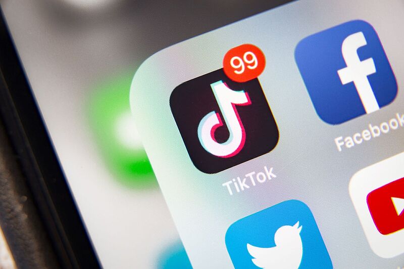 Das Design des Tiktok-Buttons ändert sich immer wieder. Zurzeit sieht es so aus