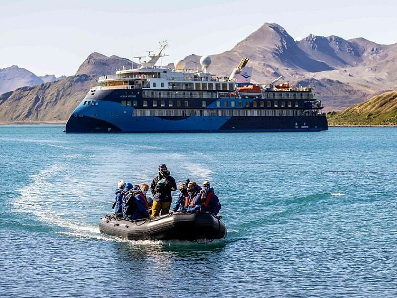 Das neue Expeditionsschiff Ocean Victory erkundet Südgeorgien und die Antarktis. Foto: Albatros Expeditions