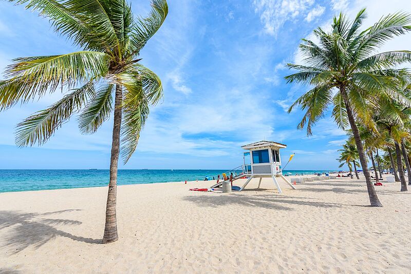 Einer der paradiesischen Strände in Fort Lauderdale