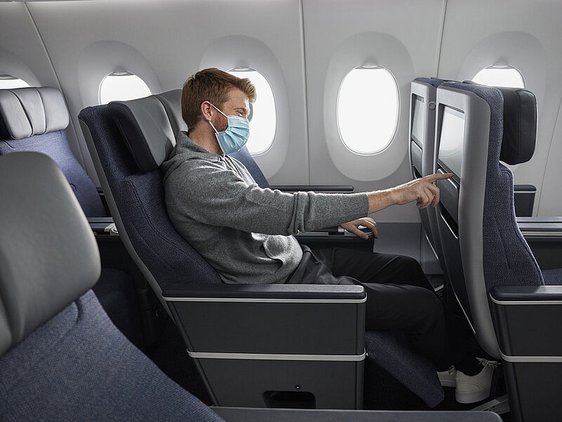 So sieht es in der neuen Premium Economy von Finnair aus. Foto: Finnair