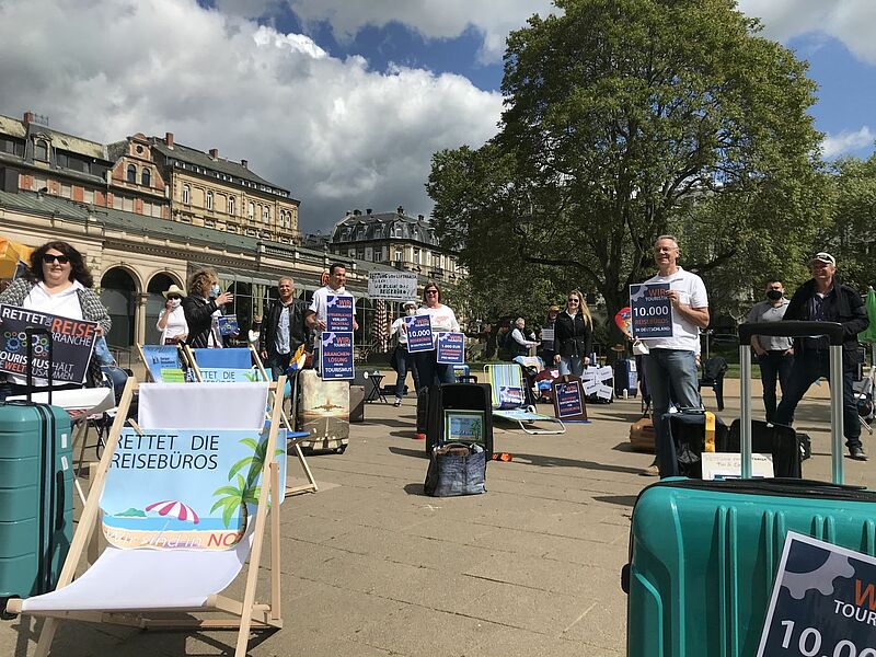 In rund 40 deutschen Städten wird heute protestiert – wie hier in Wiesbaden