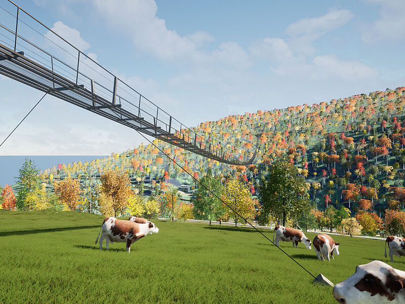 Die Fußgängerhängebrücke ist mehr als 600 Meter lang. Foto: Fritz Göbel GmbH & Co. KG