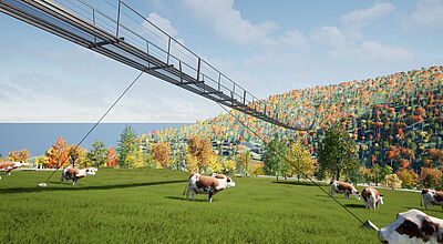 Die Fußgängerhängebrücke ist mehr als 600 Meter lang. Foto: Fritz Göbel GmbH & Co. KG