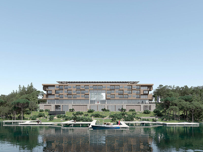 Der Baubeginn des Seehotels ist für Frühjahr 2020 geplant. Modell: Seelandhaus GmbH