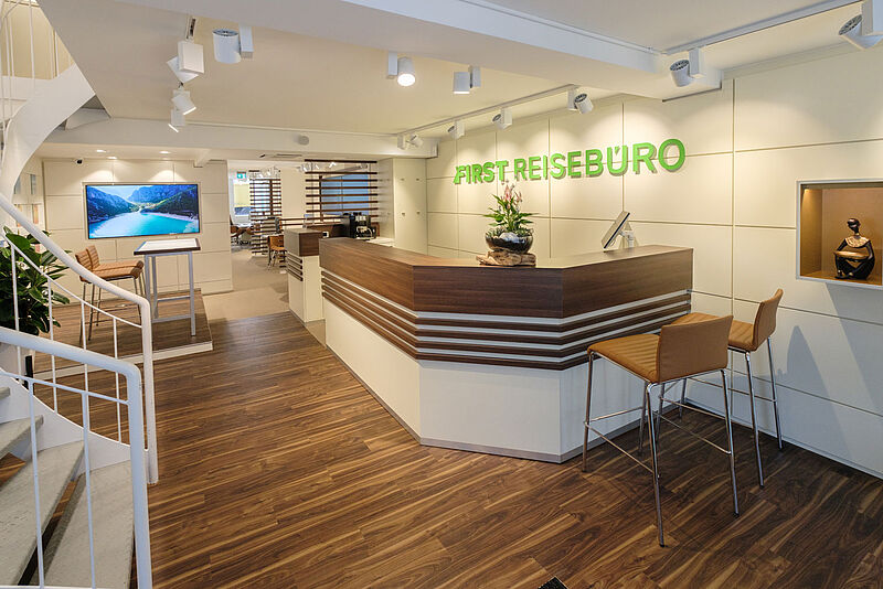 Der Empfangsbereich im neuen First-Reisebüro