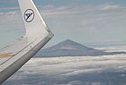 Letzter Blick auf Teneriffa: der Teide, umringt von Passatwolken