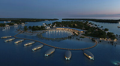 Marriott So soll das Ritz-Carlton Reserve auf Rahman Island aussehen. Die Eröffnung ist für 2029 geplant