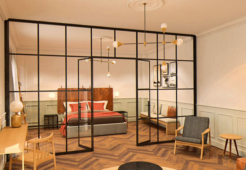 Blick in das Zimmer in der Finca Can Ribera Blick in das Zimmer in der Finca Can Ribera