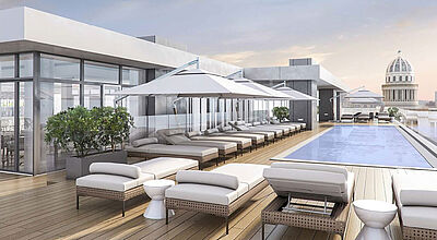 Das Gran Hotel Bristol by Kempinski bietet einen Infinitypool im neunten Stock Das Gran Hotel Bristol by Kempinski bietet einen Infinitypool im neunten Stock