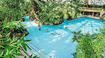 Während des Famtrips bleibt genügend Zeit, das Badeparadies Aqua Mundo im Center Parcs Bispinger Heide zu besuchen