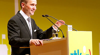 Zurückhaltend beim Thema Mehraufwand: RTK-Chef Thomas Bösl auf der Jahrestagung in Berlin