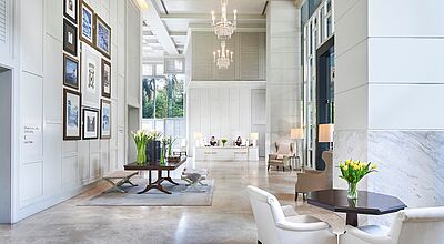 Blick in die Lobby im Oriental Residence Bangkok