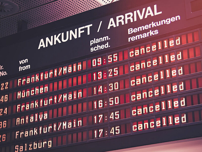 In Deutschland werden besonders viel Flüge gestrichen, so eine aktuelle Analyse. Foto: narvikk/istockphoto