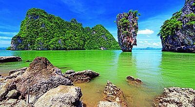 Den „James Bond-Felsen“ in der Provinz Phang Nga kennen viele, das Hinterland jedoch nicht