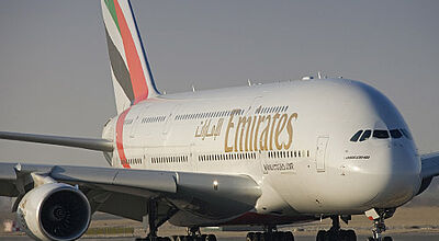 Emirates klotzt: Neben Flügen mit dem Riesen-Jet wird auch eine zusätzliche Verbindung ab Frankfurt eingerichtet. Foto: Emirates