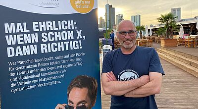 LMX-Vertriebschef Mario Krug während einem Reisebüro-Event in Frankfurt am Main