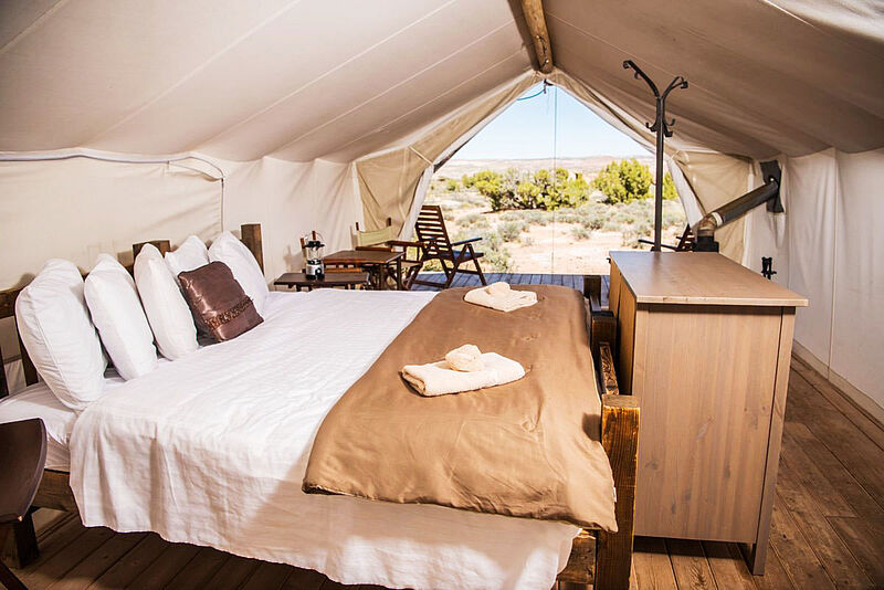 Glamping in der Wüste zählt zum den USA-Neuheiten bei Boomerang. Foto: Boomerang Reisen Glamping in der Wüste zählt zum den USA-Neuheiten bei Boomerang. Foto: Boomerang Reisen