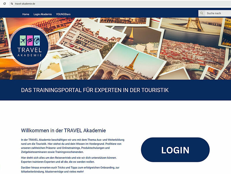 Moderner und umfangreicher: die Travel-Akademie von TUI Travel Star. Screenshot: TTS