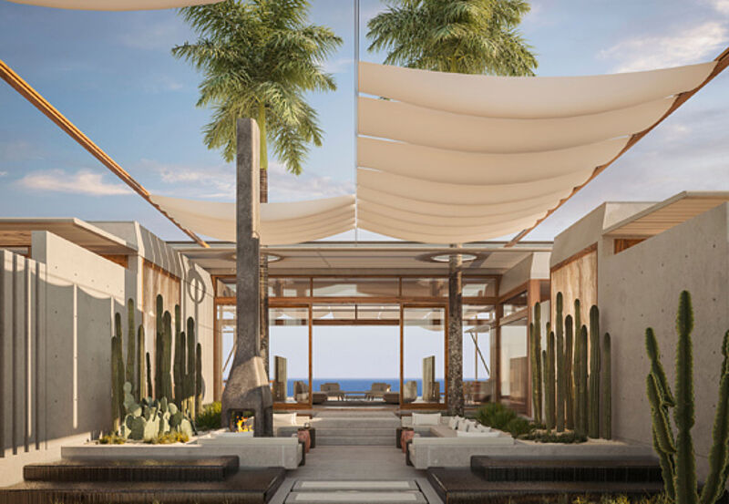 Der Hauptpavillon des neuen Amanvari auf der mexikanischen Halbinsel Baja California liegt direct am Meer