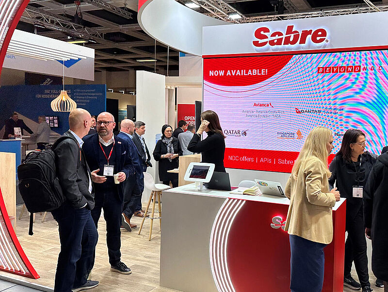 Auf der ITB im März konzentrierte sich Sabre auf den Start von Sabre Vacations. Nun folgt ein „Launchpad“ für unerfahrene Reiseverkäufer. Foto: mg Gut besuchter Sabre-Stand auf der Reisefachmesse ITB Berlin