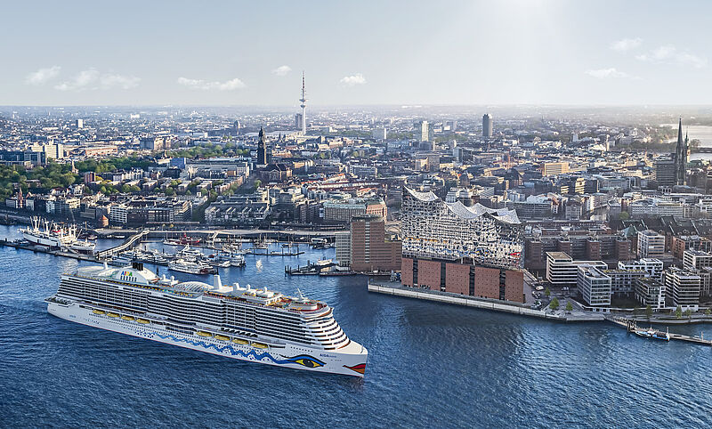 Von Hamburg aus wird die Aida Cosma – im Bild das Schwesterschiff Nova – am 22. Dezember auf die erste Reise mit Passagieren gehen