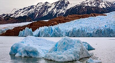 Die neue Gebeco-Tour führt in den Torres del Paine Nationalpark, im Bild der Grey-Gletscher