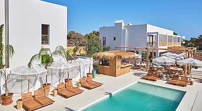 Das Mar Suites Formentera by Universal Beach Hotels hat nur 31 Einheiten, teils mit privatem Pool