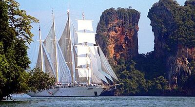 Die Star Clipper besucht 2010 erstmals die Myanmar-Inseln. Foto: Star Clippers Die Star Clipper besucht 2010 erstmals die Myanmar-Inseln. Foto: Star Clippers
