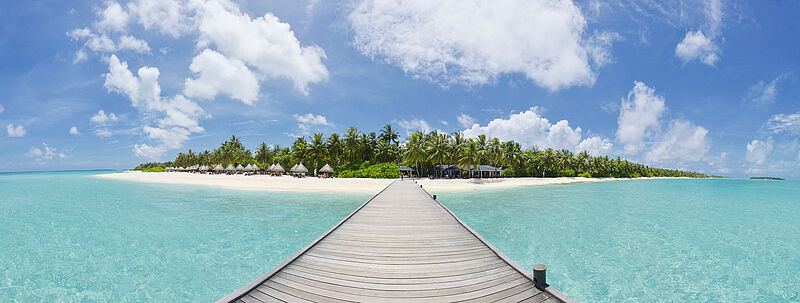 Viel Platz für Social Distancing bieten die Villen des Sun Island Resorts auf den Malediven