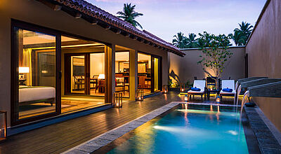 Einige der Villen im Anantara Kalutara Resort haben einen kleinen Pool