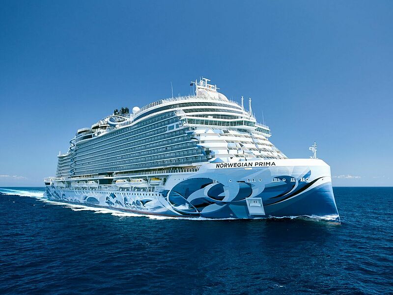 Die Norwegian Prima ist der neue Star der Flotte von Norwegian Cruise Line. Foto: NCL