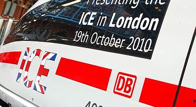 Vorgeschmack auf 2013: Die Bahn stellte im Oktober 2010 erstmals einen ICE 3 in London vor