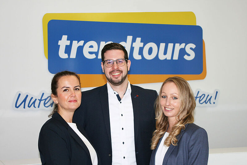 Das Reisebüro-Vertriebsteam von Trendtours Touristik (v.l.n.r.): Aynur Güzel, Ruben Brysch und Sarah Nax