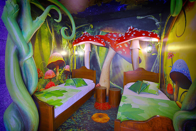 Blick in ein Zimmer im Komplex Zauberwald