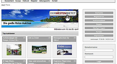 Auf dem WAZ-Portal „Der Westen“ können ab Freitag wieder Reisen ersteigert werden.