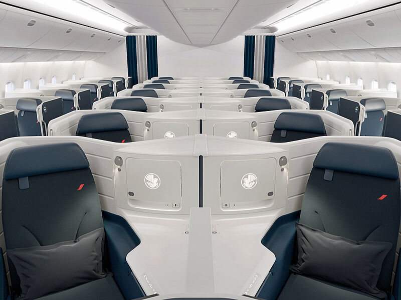 So sieht die neue Business Class von Air France aus. Foto: Air France