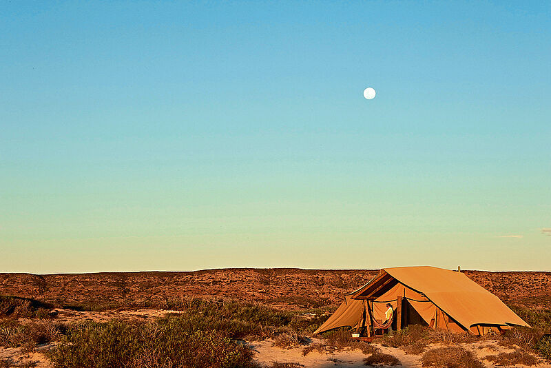 Wie im südlichen Afrika: ein stimmungsvoller Abend im Zeltcamp Sal Salis