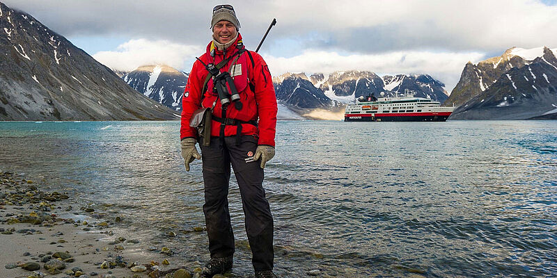 Hurtigruten-Expeditionsleiter Ralf Westphal ist Protagonist der neuen Podcast-Folge von Hin & Weg. Foto: Hurtigruten