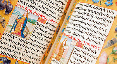 Das Buch mit den Miniaturen der Heiligen Katharina und der Heiligen Barbara ist im Catharijneconvent in Utrecht zu sehen.