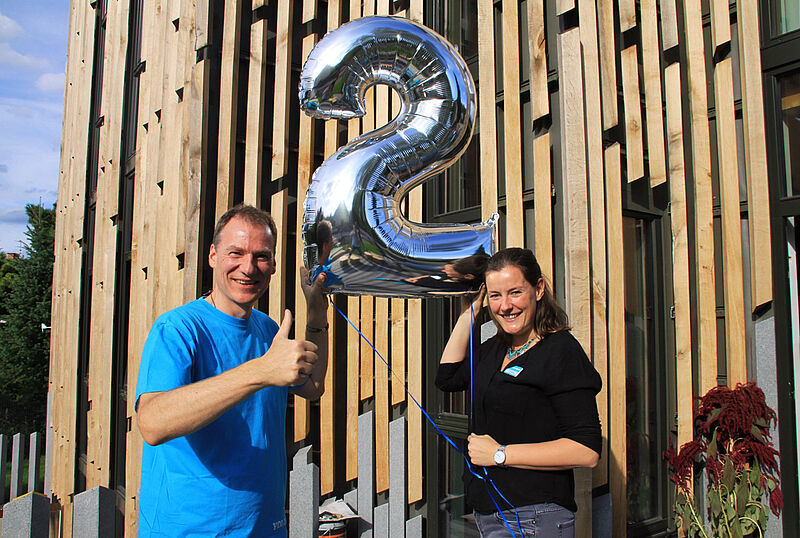 Sie feierten den zweiten Geburtstag der Marke: Yolo-Gründer Ingo Lies und Yolo-Managerin Therese Block