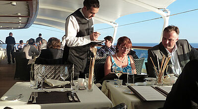 Eine Frage in der Kreuzfahrtstudie: Wie wichtig ist die Gastronomie an Bord?
