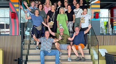 Die Teilnehmer des Famtrips von Meinpep und Universal Beach Hotels auf Mallorca. Foto: Meinpep
