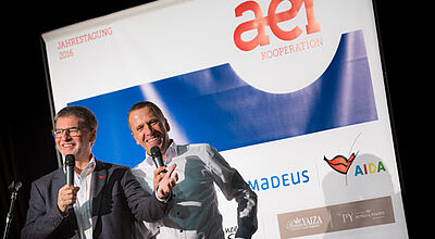 Wollen das Thema „Franchise und Kette“ innerhalb des AER ausbauen: Vorstände Pedro Turbany (links) und Rainer Hageloch