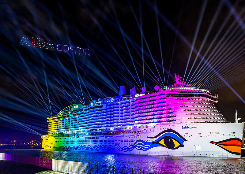Hamburg ist am 9. März Schauplatz der Taufe der Aida Cosma. Modell: Aida Cruises